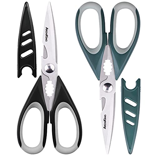 Kitchen Shears Scissor & Cooking Scissors - Sharp Blades, Professional Stainless Steel Scissors for Food Meat Poultry Vegetable - Dishwasher Safe - All-Purpose Chef's Tool…