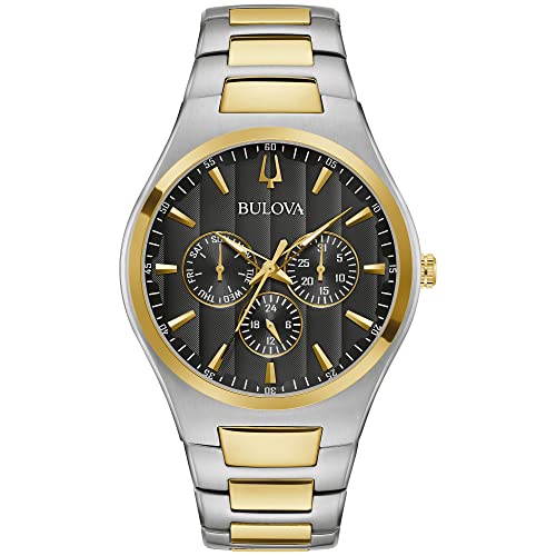 Bulova Men's Classic Dress 6-Hand Multi-Function Day/Date Quartz Watch, Luminous Hands, 42mm