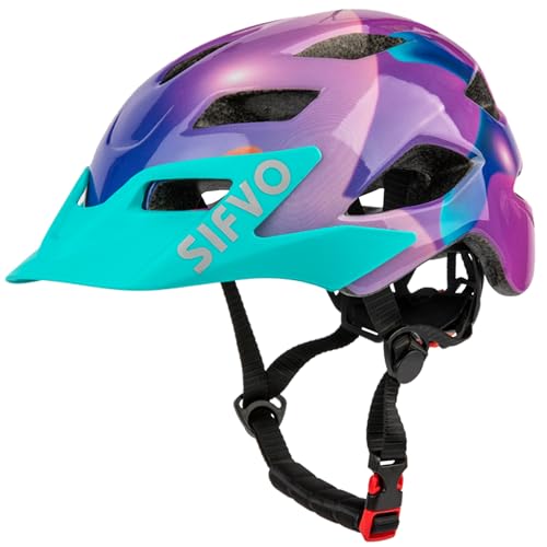 Kids Helmet, SIFVO Kids Bike Helmet Boys and Girls Bike Helmet with Cool Visor Helmet for Kids 5-14, Kids Bike Helmets Youth Bike Helmet Adjustable & Lightweight 50-57cm