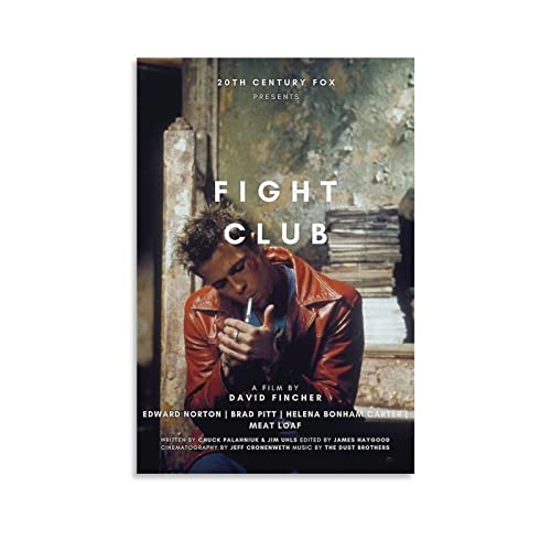 XINYIN Fight Club Poster Vintage Movie Cover HD Canvas Prints Wall Art Room Aesthetics Decor 12x18inch(30x45cm)