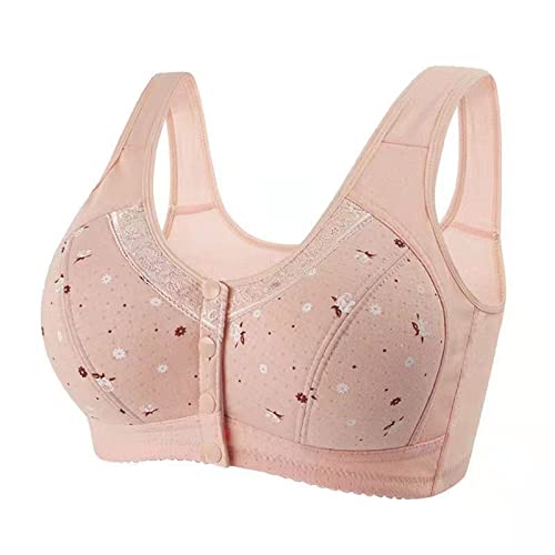 OPHPY Deal Or No Deal, Daisy Bras for Older Women 3 Pack Front Closure Wireless Sports Bras Senior Comfortable Everyday Bras Tshirt Bralettes
