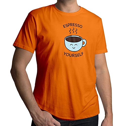 Espresso Yourself Coffee Funny Mens Unisex Tee T-Shirt (M, Orange)