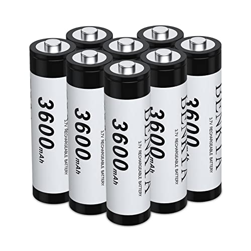 3600mAh 18650Rechargeable Battery,Button Top,3.7 Volt 18650Rechargeable Lithium Battery (8 Pack)