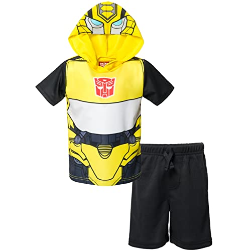 Transformers Bumblebee Toddler Boys Athletic Graphic T-Shirt Mesh Shorts Black/Yellow 5T