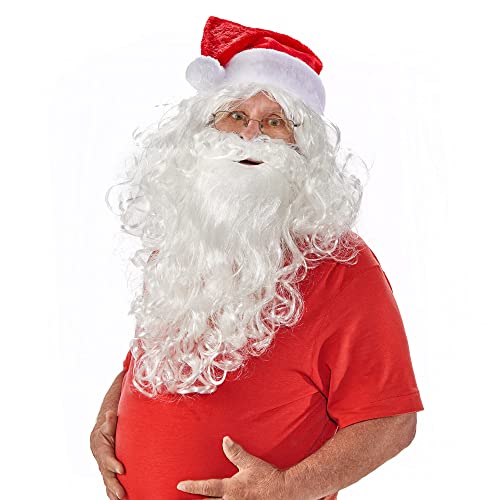 Green Sky Santa Claus Wig and Santa Beard Set