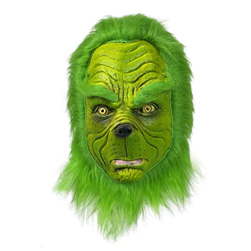 WPOZD Christmas Cosplay Mask, Santa Hat Christmas Costume Latex mask Cosplay Costume Accessories for Adult and Kids