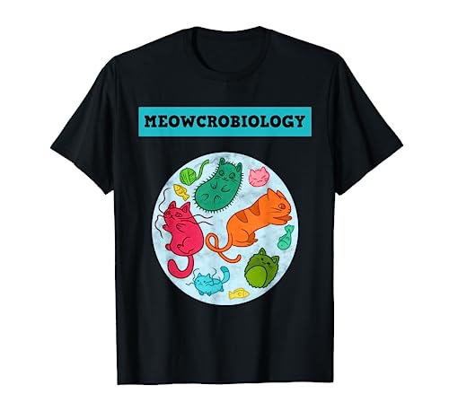 Meowcrobiology Cat Science T-Shirt - Classic Fit, Short Sleeve, Adult