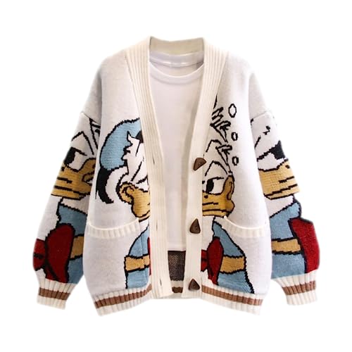 Youshentin Women's Fashion Cardigan Sweater Long Sleeve Loose Button Knitted Cardigan Coat with Pockets
