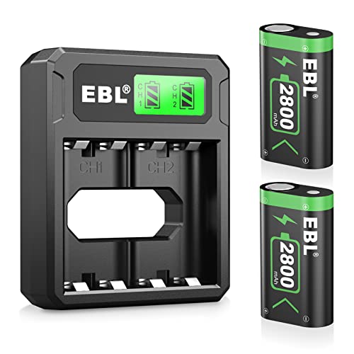 EBL Controller Rechargeable Battery Packs, 2×2800mAh Xbox One Controller Battery Packs, Rechargeable Batteries with Battery Charger for Xbox One/Xbox Series X|S, Xbox One/One S/One X/One Elite