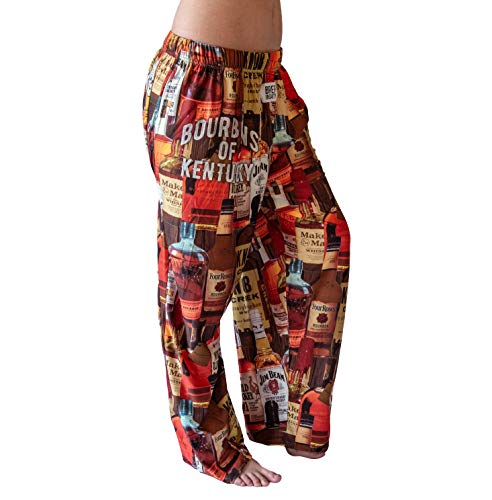 BRIEF INSANITY Lounge Pajamas Pants for Men and Women | Bourbons of Kentucky Print Bottoms - Soft, Comfy Loungewear Pants (XX-Large)