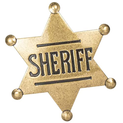 Xanight branded sheriff badges, metal sheriff badge for kids girls and adult, western police vest badge, Deputy Sheriff Badge, cowboy party decoration badge (Antique Gold)