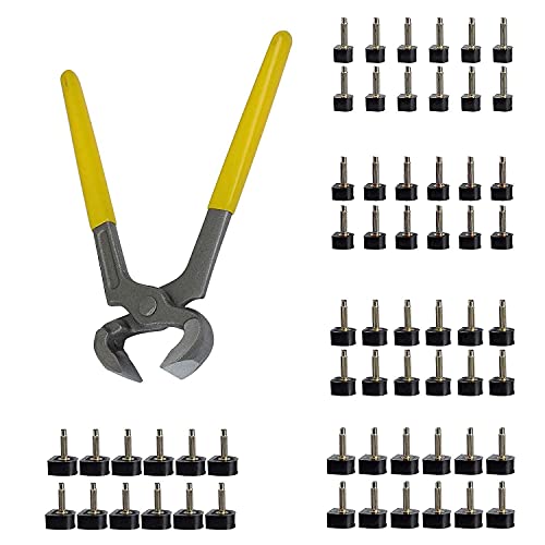 YEHAM 30 Pairs Women's High Heel Shoes Replacement Tips Pin (5 Different Sizes, 2 Different Pins Diamete) with 6' Heel Pliers for Repairing Shoes