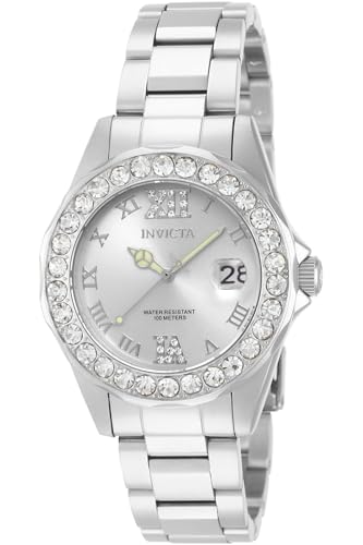 Invicta Women's 15251 Pro Diver Silver Dial Crystal Accented Stainless Steel Watch