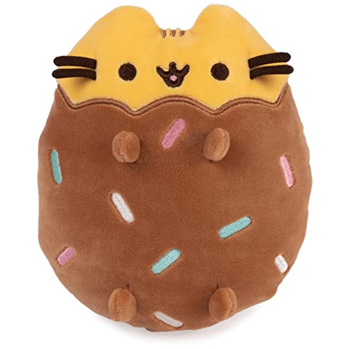 GUND Pusheen Chocolate Dipped Cookie Squisheen, Stuffed Animal for Ages 8 and Up, Brown/Yellow, 6”