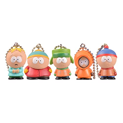 ZJYJING Kenny Character Pendant Cartoon Character Set of Five, Backpack Keychain Sculpture Desk Decoration