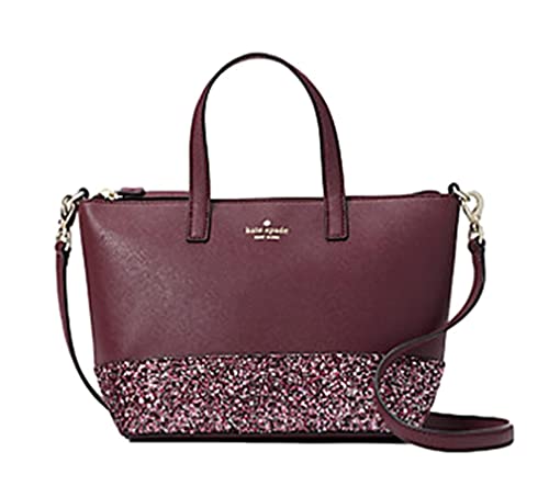 Kate Spade Women's Greta Court Cherrywood Glitter Small Crossbody Purse Handbag