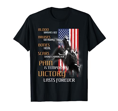 Bull-Riding For Men Texas Rider America Western USA Flag T-Shirt