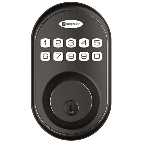 OrangeLion Keyless Entry Deadbolt Lock, Electronic Keypad Door Lock, Auto Lock, 1 Touch Locking, 20 User Codes, Easy to Install, Oil Rubbed Bronze