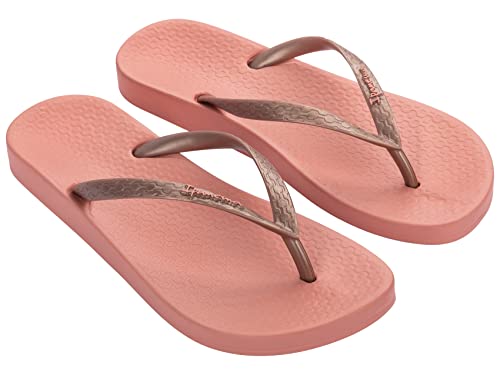 Ipanema Women's Ana Tan Flip Flop - Comfortable & Stylish Summer Sandal with Anatomic Footbed & Non-Slip Sole, Pink & Rose, Size 8