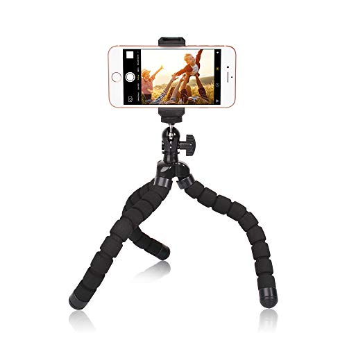 Phone Mini Tripod, Ruittos Premium Flexible Mobile Phone Tripod Stand Compatible with iPhone Samsung Go Pro, Small Digital Camera, Black