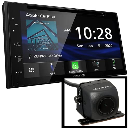 Kenwood DDX57S 6.8' Digital Media Receiver with Apple CarPlay and Android Auto| Plus Kenwood CMOS-130 Rearview Camera with Universal Mounting Hardware