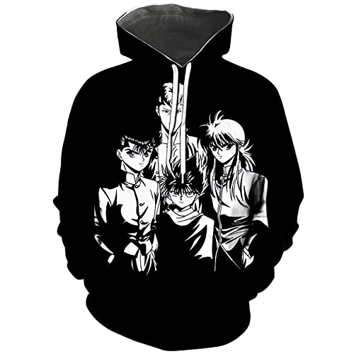 Hisayhe Anime Yu Yu Hakusho Hoodie Hooded Sweatshirt Pullover,Colour2,XL