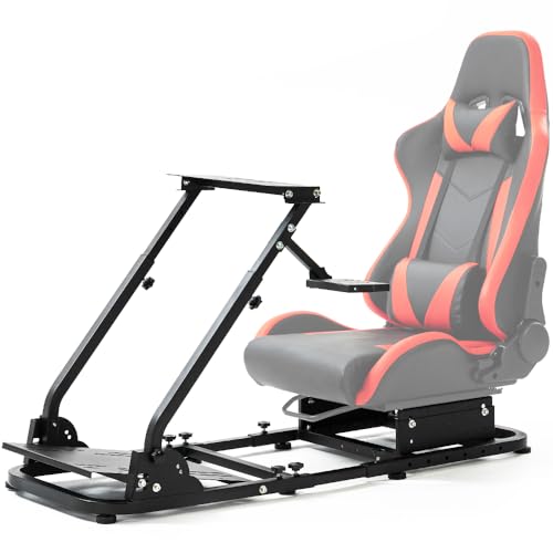 Marada Racing Simulator Cockpit Stand with Gear Lever Removable fit for Logitech,Thrustmaster, G25 G27 G29 G920 G923 T300RS T500, Racing Wheel Stand Sim Racing Cockpit, No Wheel Pedal Seat