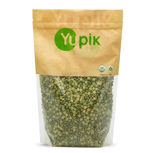 Yupik Organic Split Green Peas, 2.2 lb, Non-GMO, Vegan, Gluten-Free