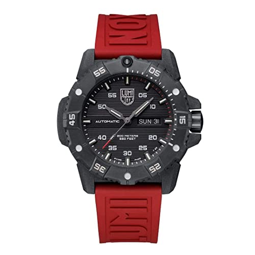 Luminox - Master Carbon Seal Automatic XS.3875 - Mens Watch 45mm - Military Dive Watch in Red/Black Date and Day Function - 200m Water Resistant - Sapphire Glass - Mens Watches - Made in Switzerland