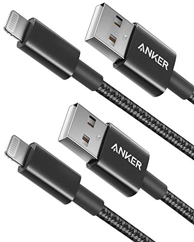 Anker iPhone Charger Cable, (2-Pack) 6ft, Premium Nylon USB-A to Lightning Cable, MFi Certified Cable for iPhone SE/Xs/XS Max/XR/X/8 Plus/7/6 Plus, iPad, and More.