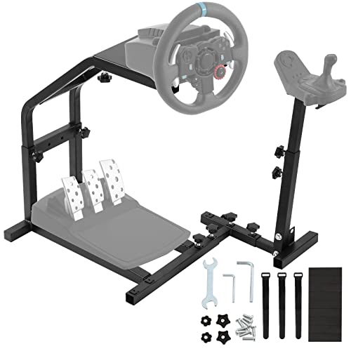Racing Wheel Stand Height Adjustable Driving Simulator Cockpit Compatible with Logitech G25, G27, G29, G920 Gaming Cockpit,Racing Wheel and Pedals Not Included