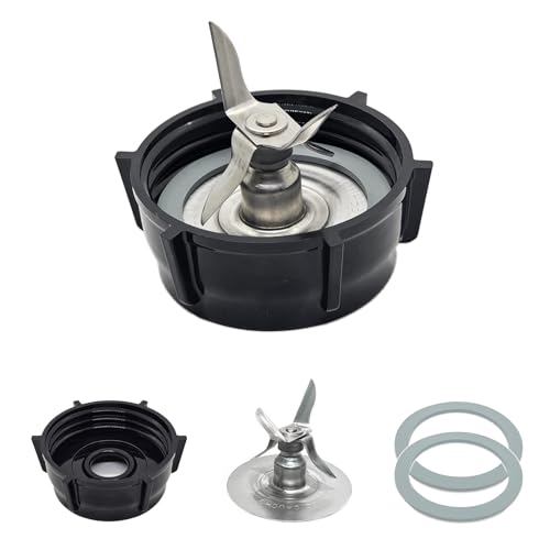 for Oster Blender Replacement Parts Blender Ice Blade with Jar Base Cap and Two Rubber O Ring Seal Gasket Accessory Refresh Kit