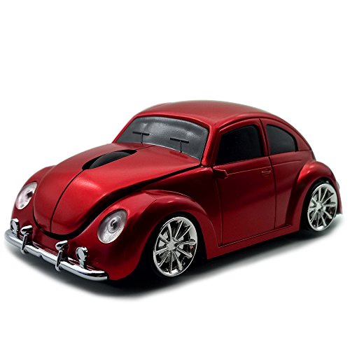 Wireless Mouse, TDRTECH Cool Sports Car Shaped Mouse 2.4GHz Optical Gaming Mouse for Computer PC Notebook Laptop-Red