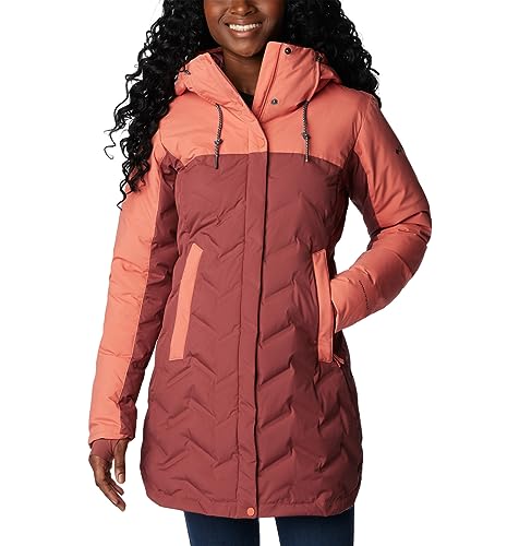 Columbia Women's Mountain Croo II Mid Down Jacket, Beetroot/Faded Peach, Large