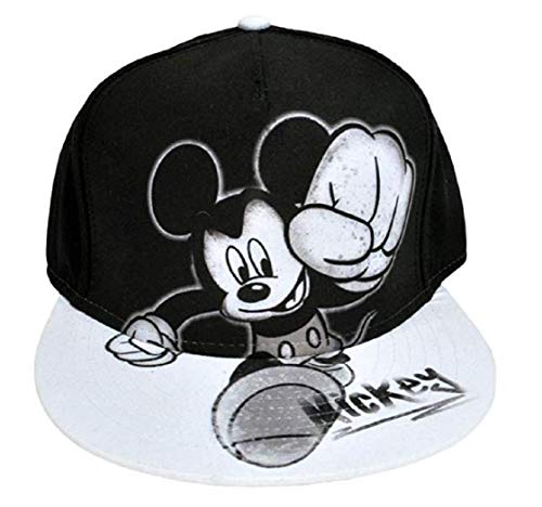 Disney Youth Mickey Mouse Smash Flat Bill Baseball Hat Black/White
