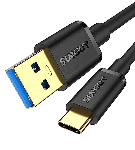 SUNGUY USB C Android Auto Cable 1.5FT, 10Gbps USB C 3.1 Gen 2 Data Transfer, 3A Fast Charging USB A to USB C CarPlay Cable, for iPhone15/15Pro/15Pro Max, iPad Pro, Samsung T7, External SSD