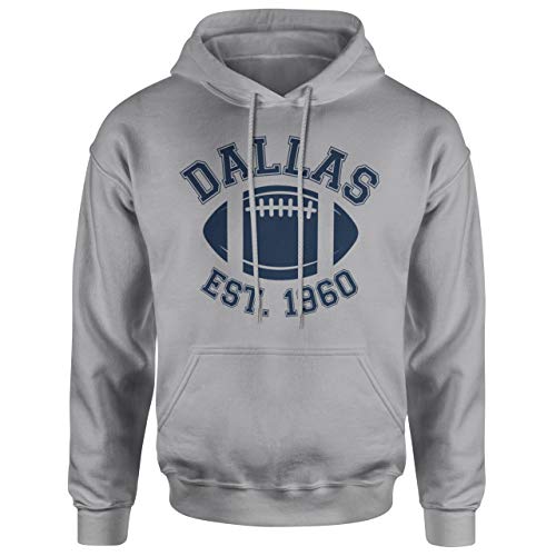 Wishful Inking Dallas Football Fans Est. 1960 Vintage Style Arch Classic Unisex NuBlend Hooded Sweatshirt (Athletic Heather, M)