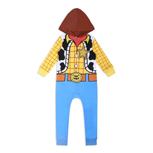 Disney Toy Story Boy's Woody Hooded Coverall Creeper, 100% Cotton, Yellow, Size 24M