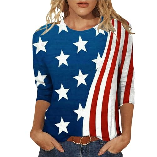 July 4 Sale American Flag Tank Tops Women Blouse for Women Long Sleeve Ladies Tank Tops Loose Fit Button Down Scrub Tops USA Shirt for Women Rock Tshirts Women Tee Shirt Women Gifts for Mom
