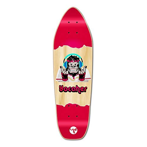 Yocaher Chimp Series Hear No Evil Graphic Skateboard Longboard Deck – Mini Cruiser Deck ONLY – Red
