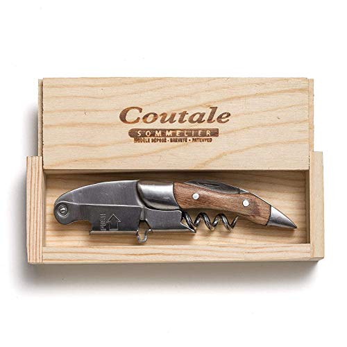 Prestige Waiters Corkscrew By Coutale Sommelier - Naturalwood - Handmade and Sustainable Pinewood Crate - French Patented Spring-Loaded Double Lever Wine Bottle Opener for Bartenders and Gifts