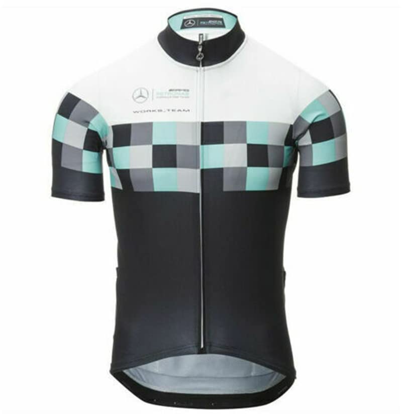 louizumify Cycling Short Sleeve Mens 100% Polyester, 3 Pockets, Breathable and Quick Dry