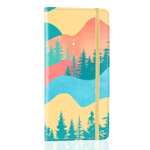 Checkbook Cover for Personal Checkbook, RFID Checkbook Register Cover with Pen Holder & Built-in Clear Plastic Divider for Duplicate Checks