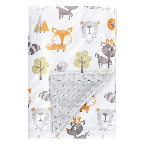 Baby Blanket for Boys Girls Unisex Soft Plush Nursery Blankets with Dotted Fox Bed Throws for Baby Crib Stroller Swaddle Receiving blanket for Newborns