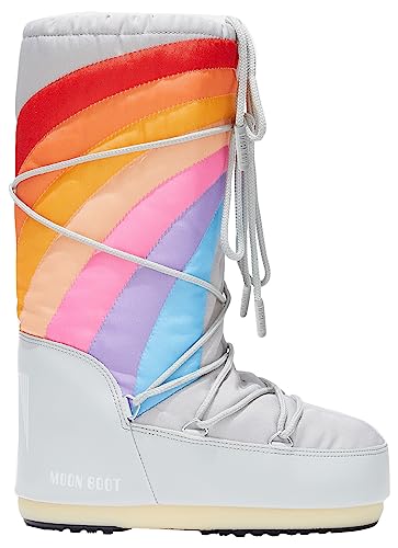 Moon Boot, Icon Rainbow Unisex Boots, 42/44, Glacier/Blue-Red