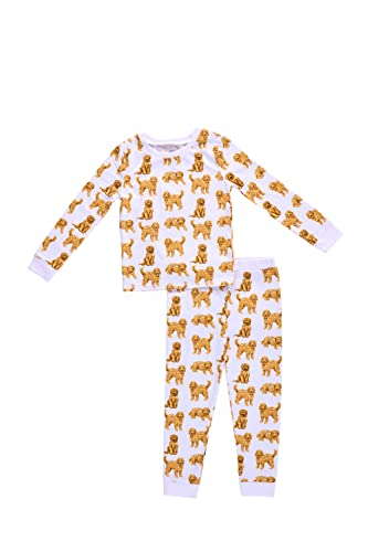 Mud Pie Unisex Kid's Children's Dog Breed Toddler Pajamas, Golden Doodle, 5T-6