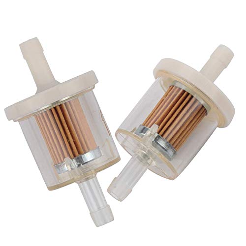 Set of 2, 691035 493629 Universal 40 Micron 1/4 Inline Fuel Filter fits for Briggs & Stratton Kawasaki 49019-7001 7-07061 Kohler 2505007S 2505021S husqvarna Lawnmower Parts (Black)