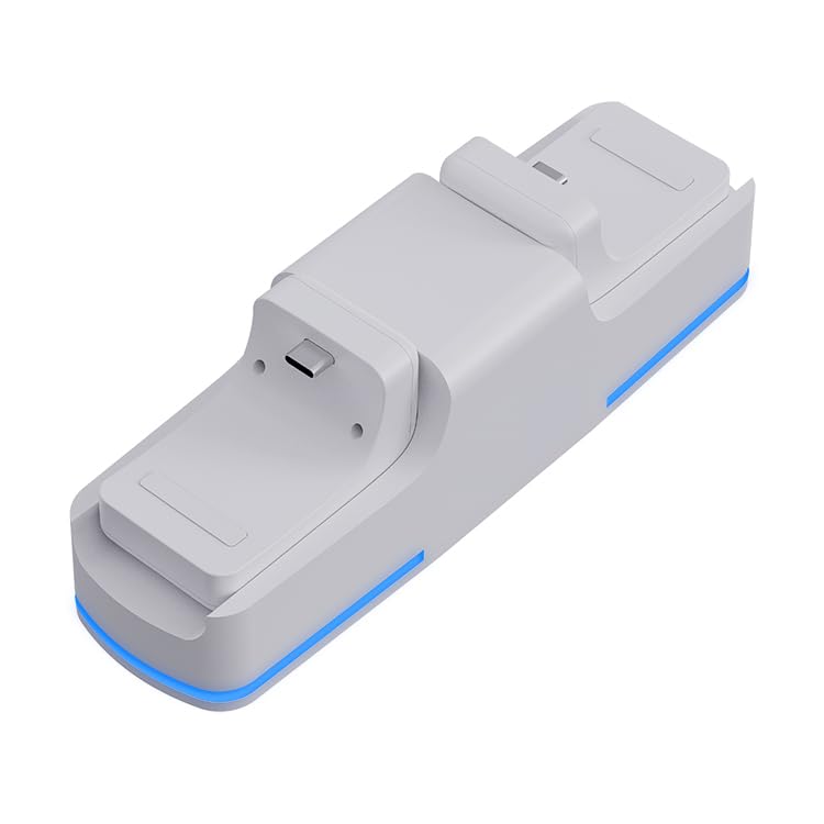 YOGES PS 5 Controller Charger Compatible with DualSense & Edge Controller, 2.0 H Fast PS 5 Charger, PS 5 Charging Station with 2 Charging Options & Indicator,White