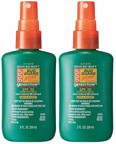 Avon Skin So Soft Bug Guard Plus IR3535 Expedition SPF 30 | All in One Sunscreen & Bug Protection for Family | PABA Free with Vitamin E | 2-Pack 2 Oz Value Travel Pack