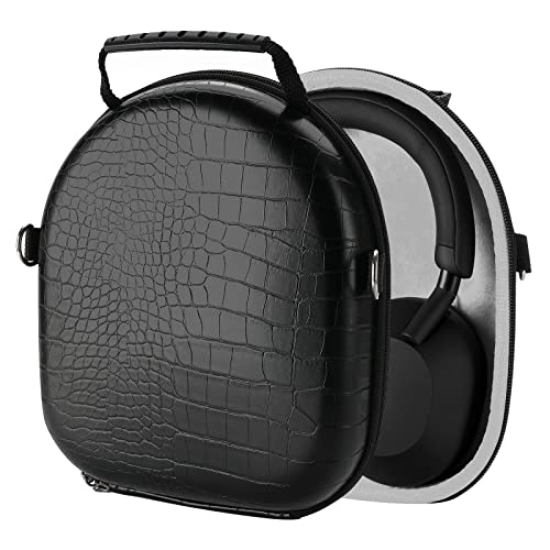Geekria Shield Headphones Case Compatible with Sony WHCH720N, WHCH700N, WHXB900N, WH1000XM5, WH1000XM4, WH-ULT900N Case, Replacement Hard Shell Travel Carrying Bag with Cable Storage (Black)